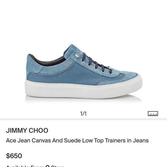 Jimmy Choo ace sneaker suede and canvas size 40.5 - Picture 5 of 7